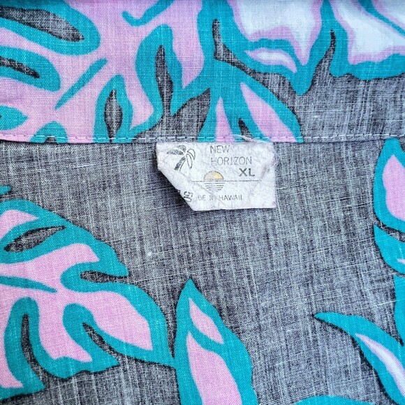 Vintage New Horizon Mens Gray Hawaiian Print Lined Swim Trunks XL - Picture 5 of 6